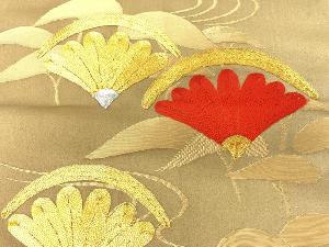 アンティーク　菊青海波模様刺繍名古屋帯